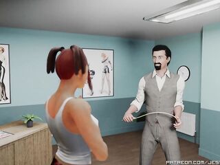 Indi and her corporalist's peculiar room - a caning short animation