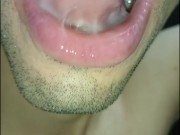 tongue, saliva, lengua , sloopy, sucking, escupir fetish, lengua larga y babeante primer plano