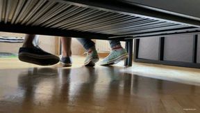 SNEAKY FOOT BOY SPYING FEET UNDER BED CONVERSE SNEAKERS SHOEPLAY - MP4 Mobile Version