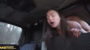 Pregnant Nataly's Big Tits Bounce as She Gets Drilled in Fake Taxi Ride