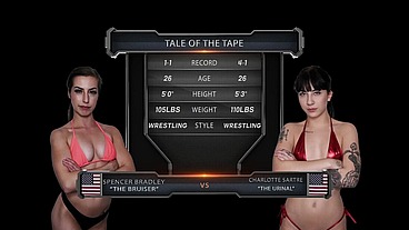 Charlotte Sartre vs Spencer Bradley Female Wrestling