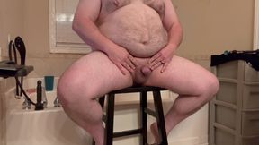 Chubby Guy Riding Anal Vibrator for Pleasure Time!
