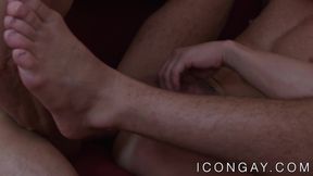 Masculine daddy bangs gorgeous young jock doggystyle