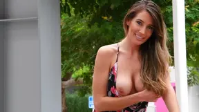 Busty Raye Outdoor Tease Shows Her Tits & Shaved Pussy For Your Pleasure