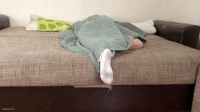 TICKLING SLEEPY FEET IN DIRTY SOCKS UNDER BLANKET - MP4 HD