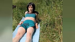 Perverted Wetting! Tranny Has to Pee During Workout and Continues Training Wet!