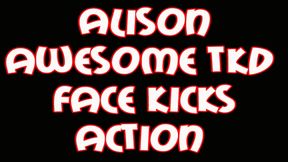 Alison awesome tkd face kicks action