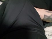BIG COCK INSIDE BLACK GLOSSY BOXERS CALVIN KLEIN FETISH