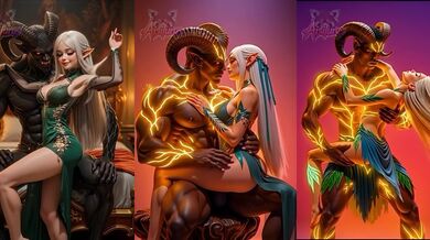 She rides a thick monster cock in animated devil fantasy