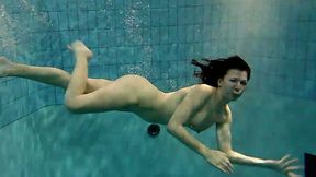 Pale skin fairytale teen cutie all naked under water