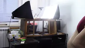 Hairy Latina MILF massages her big ass while watching her hubby cook