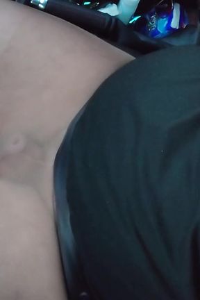 Small Penis in Light Pantyhose While Driving a Car