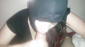 Blowjob while wearing ski mask POV