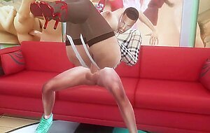Red Head Slut with hugh tits rides bbc