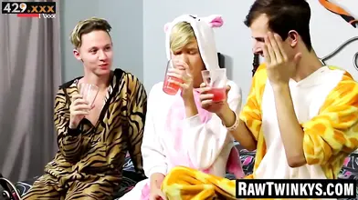 Teenage Anal Gangbangers - Group-sex party with raw anal action between barely legal twink boys!