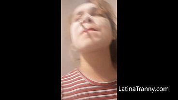 Amber Allison Wanking and smoking a cigarrete white face
