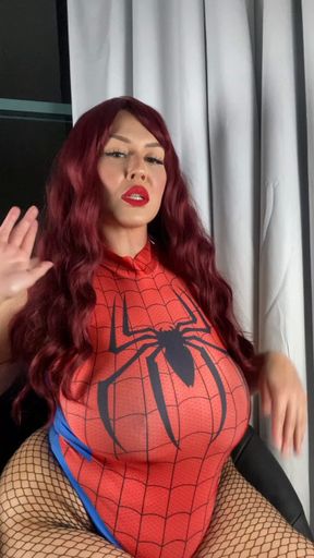 Mary Jane Cosplay BBW Redhead Big Tits Big Ass Fishnets JOI