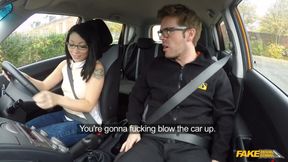 Fake Driving College - Fake Driving College Instructor Facefucks a Pretty Asian Student to Forgive His Hangover