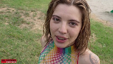 Musa Martina after Beach Volley, have a sex with 4 horny guys. She's love the piss in her mouth! (WET)