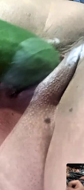 Pussy filled with cream in a hot video call with my stepsister