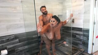 Excited Latina willingly replaces dildo with bearded man's cock