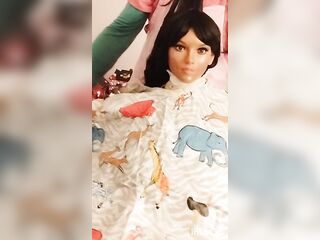 Nikki black sex doll colorful short hairdressing cape modeling session