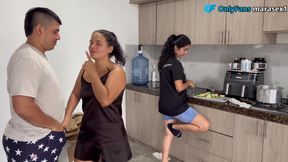 While I&#039;m Cleaning the Furniture, My Brother-in-law Fucks My Ass in Front of My Stepsister.