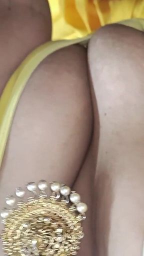 Yellow Saree Hot Breast Nipple Licking