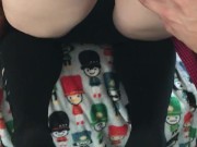 Sexy  Teen Milf Gives Foot Job in Yoga Pants, Spreads Ass and Pussy