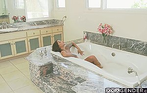 Naughty teen riding shemales huge dick and experienced something special