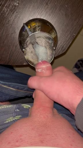 A Guy Masturbates His Penis on a Balcony and Films It Close-up.