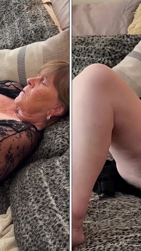 Granny S Back in Black 2 Dildo DP &amp; Solo Masturbation Orgasms