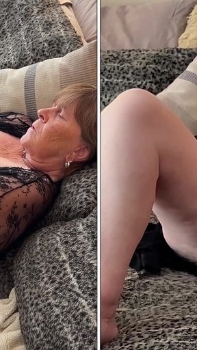 Granny S Back in Black 2 Dildo DP &amp; Solo Masturbation Orgasms