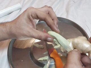Figging training. Applying ginger to my compliant's arsehole for the 1st time.