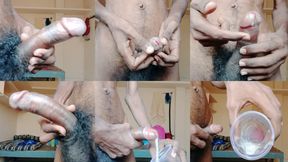 Rajesh masturbating dick in the bedroom and Cumming in glass