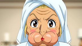 married nudist granny is not averse to having sex with her husband s stepbrother right in the kitchen