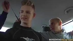 Amateur Cute Twinks Picked Up And Driven Around As They