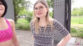 Berlin Scout's Two Skinny Babes First Time FFM 3some