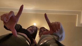 POV Butt Drops and Spitting Humiliation With Mistresses Kira and Sofi (WMV HD 720p)
