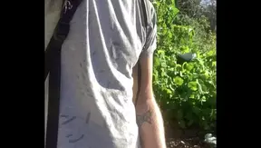 Faggot Wanks Outside in Public for HotGayPorn Thrills