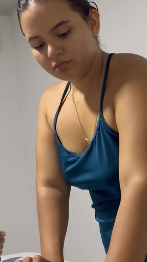 MAID ASKS FOR A RAISE AND HAS TO CLEAN MY MILK - POV   Clip 1