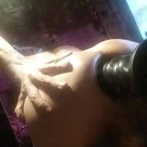 Huge Anal Dildo In Sissy Ass