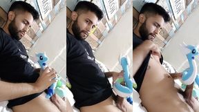 fucking my soft dragonair pokemon plushie until i cum
