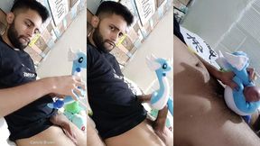 fucking my soft dragonair pokemon plushie until i cum