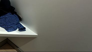 Full version: Risky Public Dressing Room Tease: Red Bra Try-On Leads to Sneaky Blowjob and Reward!