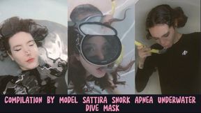 4K COMPILATION by model Sattira snork apnea underwater dive mask 70032