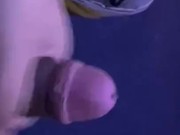 my cock got hard editing so i jerked off to myself and cum on my feet