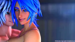 Aqua Teases Riku with Seductive 3D Thigh Action in Hot Fantasy Moment