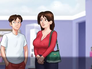 My stepmom kisses me in the fitting room and gets hawt - summertime saga