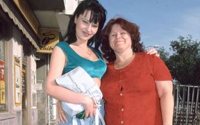 Hairy older lesbian spanks and dildoes younger babe